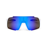 Lunettes ES16 Enzo. Blanc avec lentille bleue.