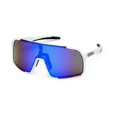 Lunettes de cyclisme ES16 Enzo. Blanc avec verres bleus.