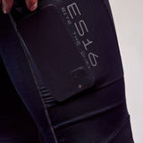 Pantalon de cyclisme cargo long ES16 Supreme unisexe - avec coussinet et poches. Noir